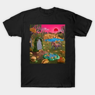 watercolor taco and burger graveyard T-Shirt